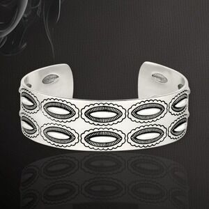Montana Silversmiths Silver Stamped Oval Cuff Bracelet